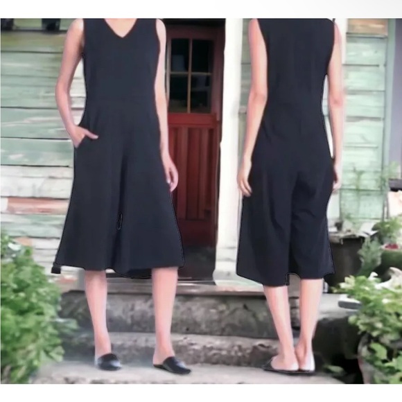 NWT $298 Eileen Fisher Vintage Jumpsuit Small 6 8 Cropped Soft V Neck Sleeveless - Picture 5 of 16